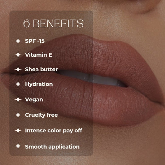 Real Vibe Creme Matte Lipstick with SPF and Vitamin E - Almond drape (1)