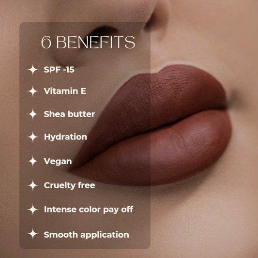 Real Vibe Creme Matte Lipstick with SPF and Vitamin E - Espresso Kiss (4)