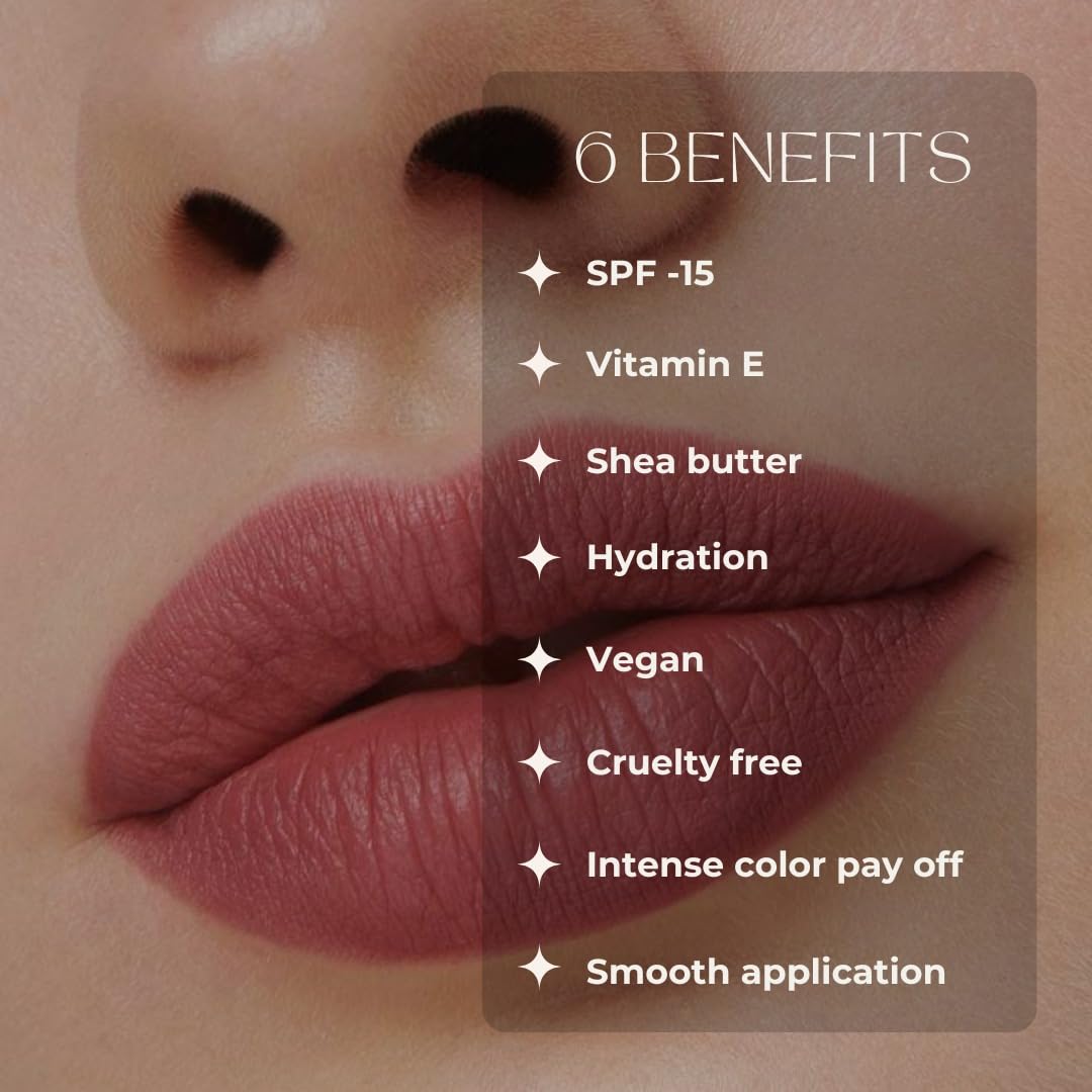 Real Vibe Creme Matte Lipstick with SPF and Vitamin E - Blush Theory (3)